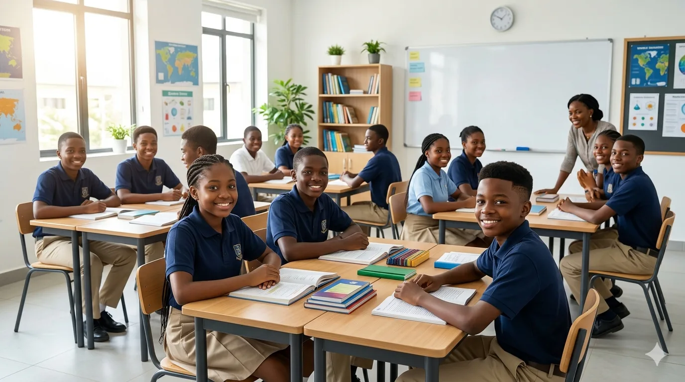 Students in school uniform